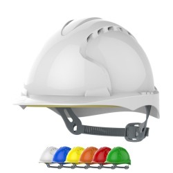 Casque chantier ventilé avec visière blanc bleu norme 397 homme femme