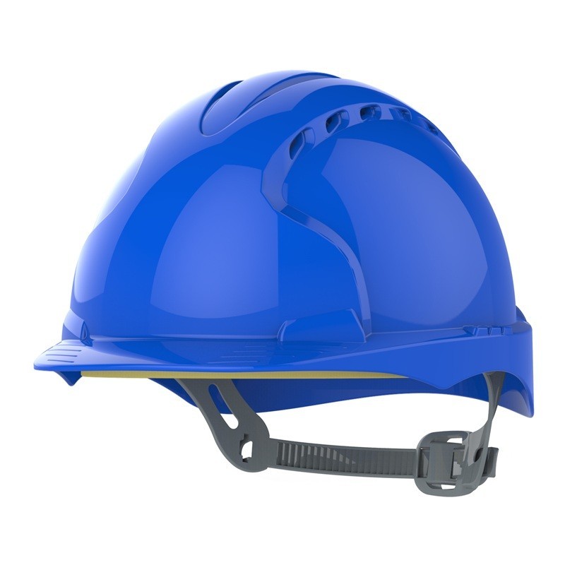 Casque chantier ventilé avec visière blanc bleu norme 397 homme femme