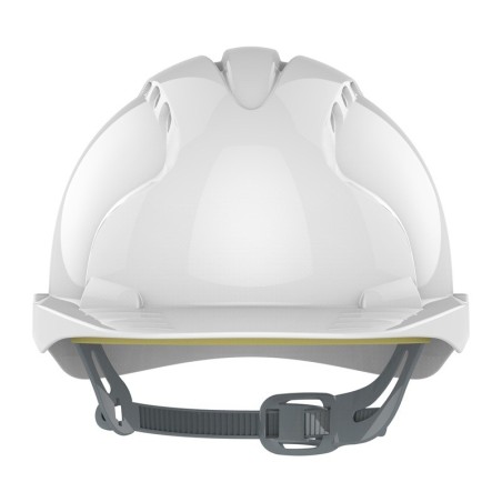 Casque chantier NON ventilé avec visière blanc bleu norme 50365 Casque chantier NON ventilé avec visière blanc bleu norme 50365