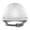 Casque chantier NON ventilé avec visière blanc bleu norme 50365 Casque chantier NON ventilé avec visière blanc bleu norme 50365
