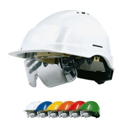 Casque de chantier IRIS2 avec aération réglable et lunettes intégrées