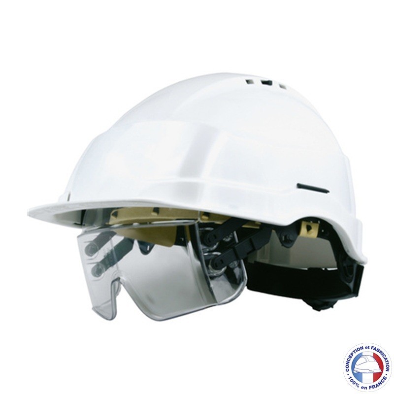 Casque de chantier IRIS2 avec aération réglable et lunettes intégrées