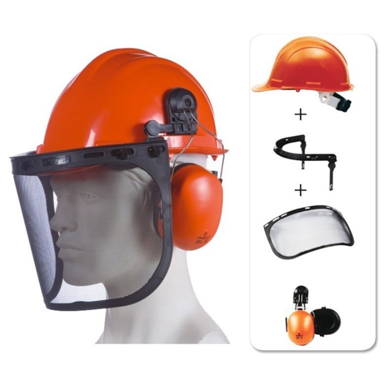 Kit forestier HGCF01 SINGER : casque, anti-bruit et visière grillagée