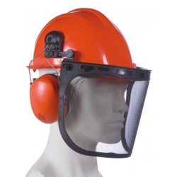 Kit forestier HGCF01 SINGER : casque, anti-bruit et visière grillagée