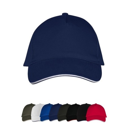 Casquette 5 panneaux, visière préformée Bicolore - LONG BEACH de SOL'S - Protection de la tête 1
