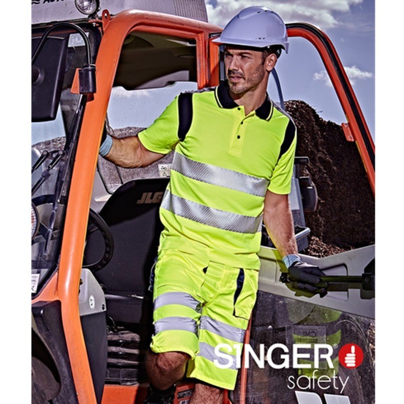 Polo Haute Visibilité POLMA & POLMO - SINGER, 2 Bandes Segmentées