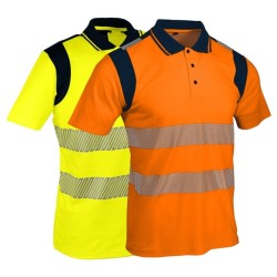 Polo Haute Visibilité POLMA & POLMO - SINGER, 2 Bandes Segmentées