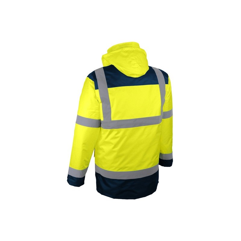 Manteau jaune haute visibilité 100 % polyester Oxford 300 D 