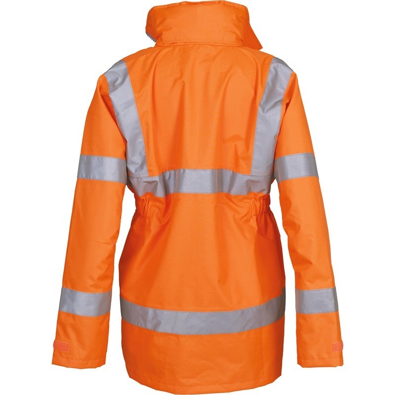 Veste coupe vent imperméable femme cintrée haute visibilité jaune ou orange - 2