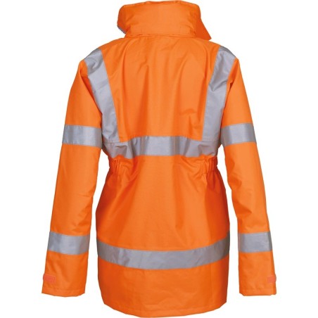 Veste coupe vent imperméable femme cintrée haute visibilité jaune ou orange - 2