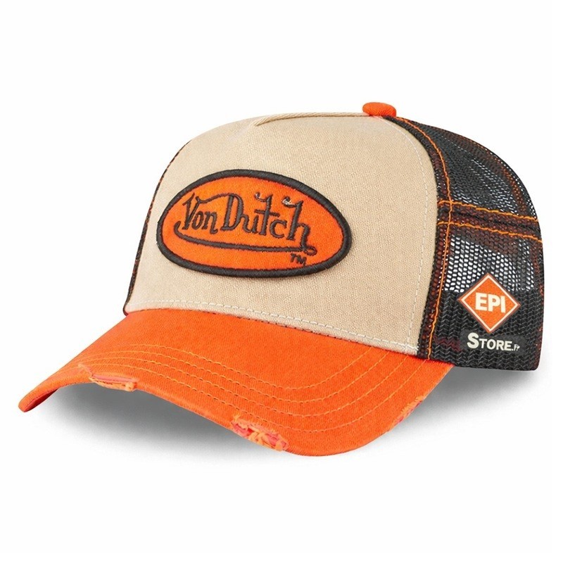 Vue de face casquette Trucker SUMMER Von Dutch personnalisée avec logo entreprise