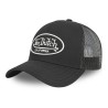 Vue de face de la casquette Trucker LOFB Noire Von Dutch personnalisable