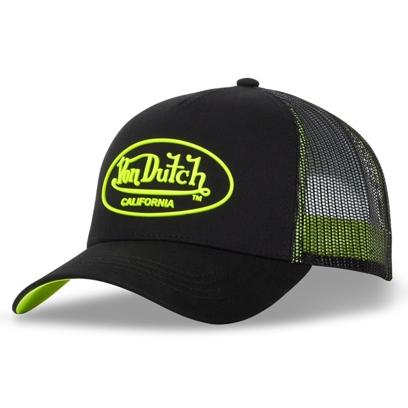Vue de face de la casquette Trucker DOM Von Dutch personnalisable