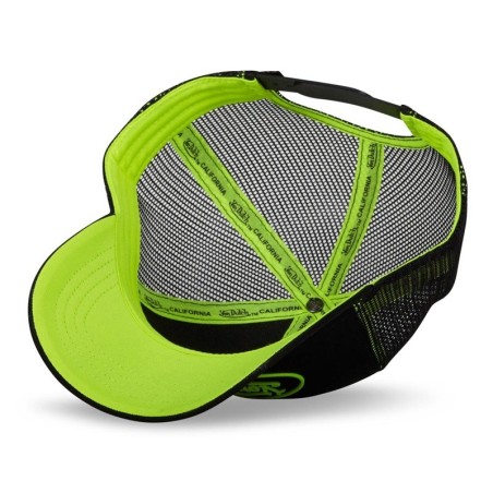 Casquette Trucker DOM Von Dutch personnalisable noire et jaune fluo