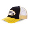 Vue de face de la casquette Trucker COLORS Jaune Von Dutch personnalisable