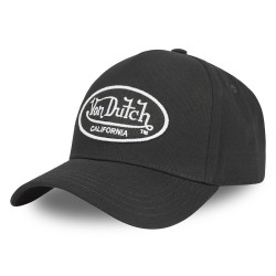 Vue de face de la casquette Baseball LOFB Noire Von Dutch personnalisable