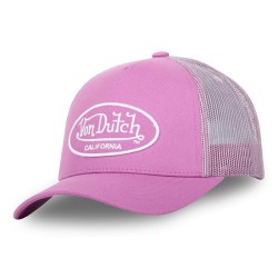 Vue de face de la casquette Trucker LOFB Rose Von Dutch personnalisable