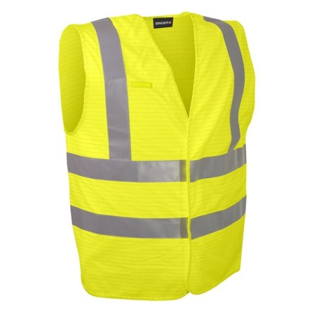 Gilet haute visibilité multirisques jaune 4 bandes réfléchissantes Singer GILMRJ vue face