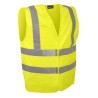 Gilet haute visibilité multirisques jaune 4 bandes réfléchissantes Singer GILMRJ vue face