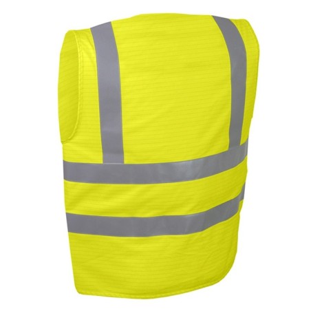 Gilet haute visibilité multirisques jaune Singer GILMRJ 4 bandes rétro-réfléchissantes vue dos