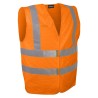 Gilet haute visibilité multirisques orange 4 bandes réfléchissantes Singer GILMRO vue face