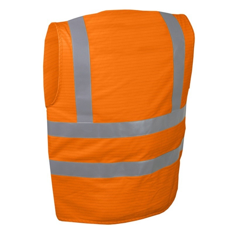 Gilet haute visibilité multirisques orange Singer GILMRO 4 bandes rétro-réfléchissantes vue dos