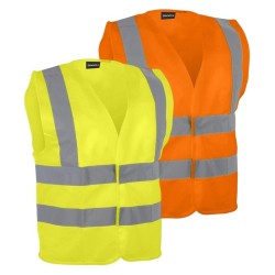 Gilet haute visibilité 4 bandes jaune et orange pour professionnels