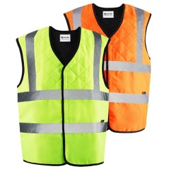 Gilet refroidissant haute visibilité 4 bandes jaune et orange