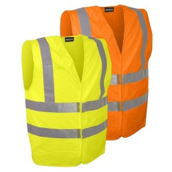 Gilet haute visibilité multirisques 4 bandes réfléchissantes Singer GILMRJ jaune et GILMRO orange