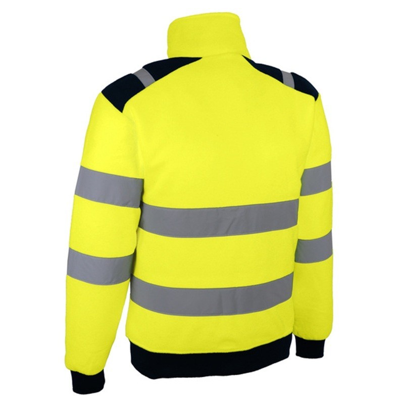 Veste polaire haute visibilité jaune Singer POLGA 300 g/m² bandes rétro-réfléchissantes vue dos