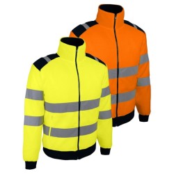 Veste polaire haute visibilité chaude Singer POLGA jaune et POLGO orange 300 g/m²