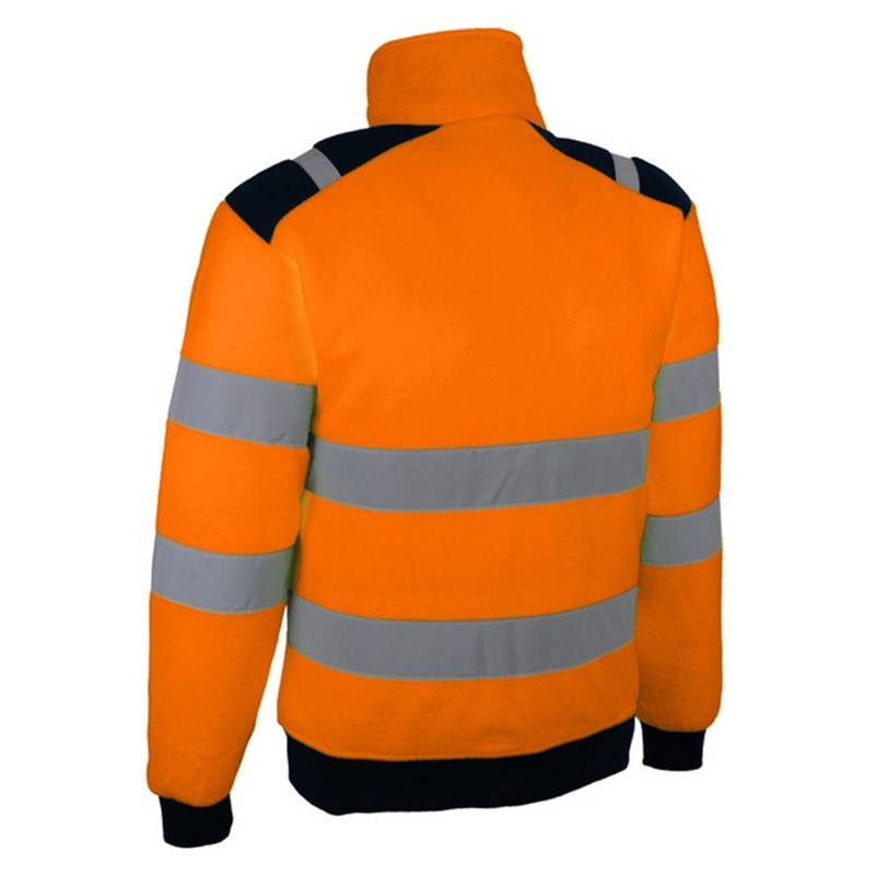 Veste polaire haute visibilité orange Singer POLGO 300 g/m² bandes rétro-réfléchissantes vue dos