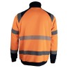 Sweat haute visibilité orange LMA PRECISION bandes rétro-réfléchissantes col montant vue dos