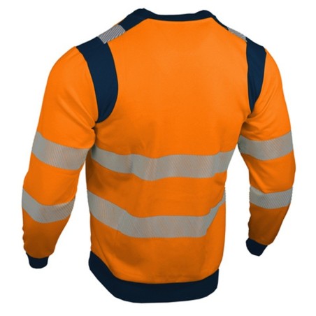 sweat haute visibilité orange Singer SWITO bandes rétro-réfléchissantes segmentées vue dos