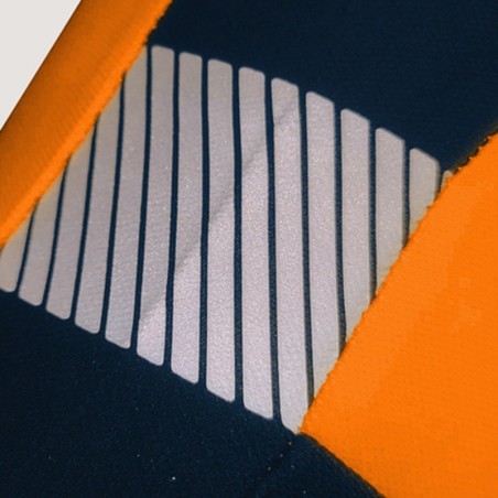 détail bandes réfléchissantes segmentées sweat haute visibilité orange Singer SWITO