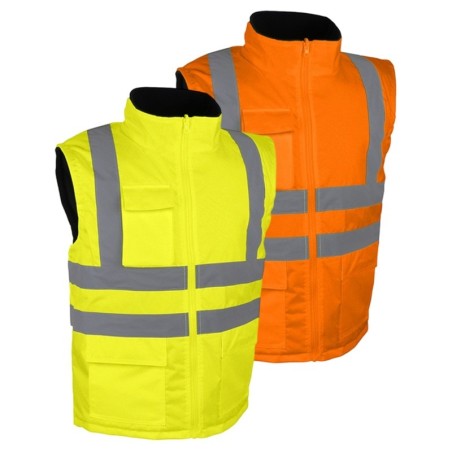 Gilet haute visibilité doublé polaire Singer GANA et GANO jaune et orange