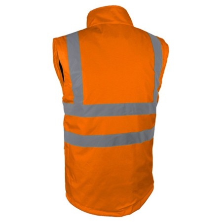 Dos gilet haute visibilité orange sans manches VEROMO Singer