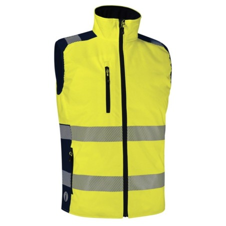 Vue face du gilet de travail haute visibilité jaune matelassé GREMIA Singer