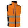 Vue face du gilet haute visibilité matelassé sans manches orange GREMIO Singer