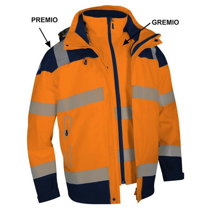 Gilet haute visibilité orange matelassé compatible parka PREMIO de Singer