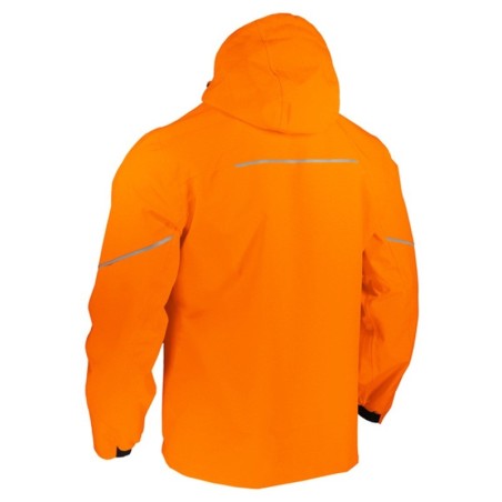 Dos de la veste coupe-vent à visibilité améliorée imperméable orange VENISO Singer