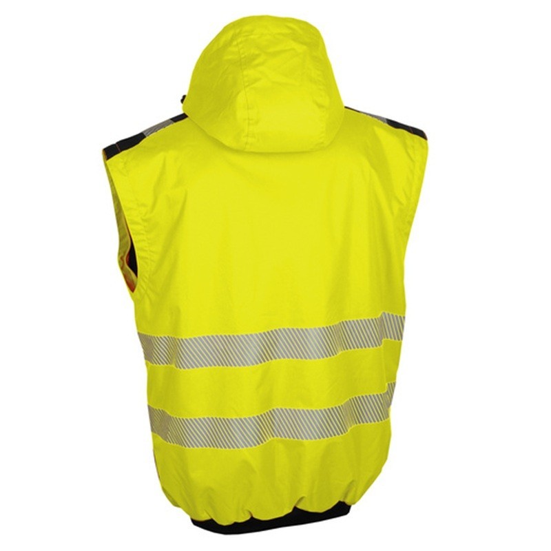 Dos gilet haute visibilité jaune BRAVA Singer