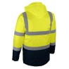 Parka de travail jaune haute visibilité chaud et rembourré pour extérieur