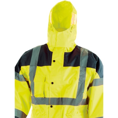 Veste de pluie haute visibilité imperméable jaune avec capuche SINGER