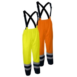Pantalon de pluie haute visibilité à bretelles imperméable PIVA PIVO SINGER jaune et orange
