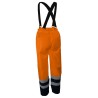 Pantalon haute visibilité orange avec bretelles et bandes réfléchissantes