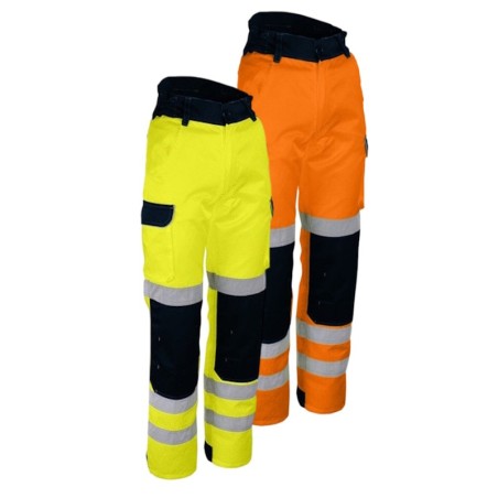Pantalon de travail haute visibilité renforcé SINGER PILA PILO jaune orange