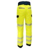 Pantalon haute visibilité jaune SINGER PILAM vue arrière avec renforts et bandes réfléchissantes