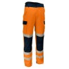 Pantalon de travail haute visibilité orange renforcé SINGER PILOM avec bandes réfléchissantes