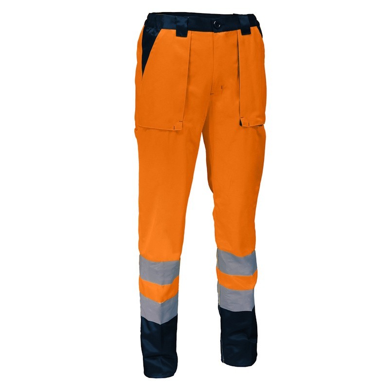 Pantalon de travail haute visibilité orange SINGER PUMO avec bandes réfléchissantes